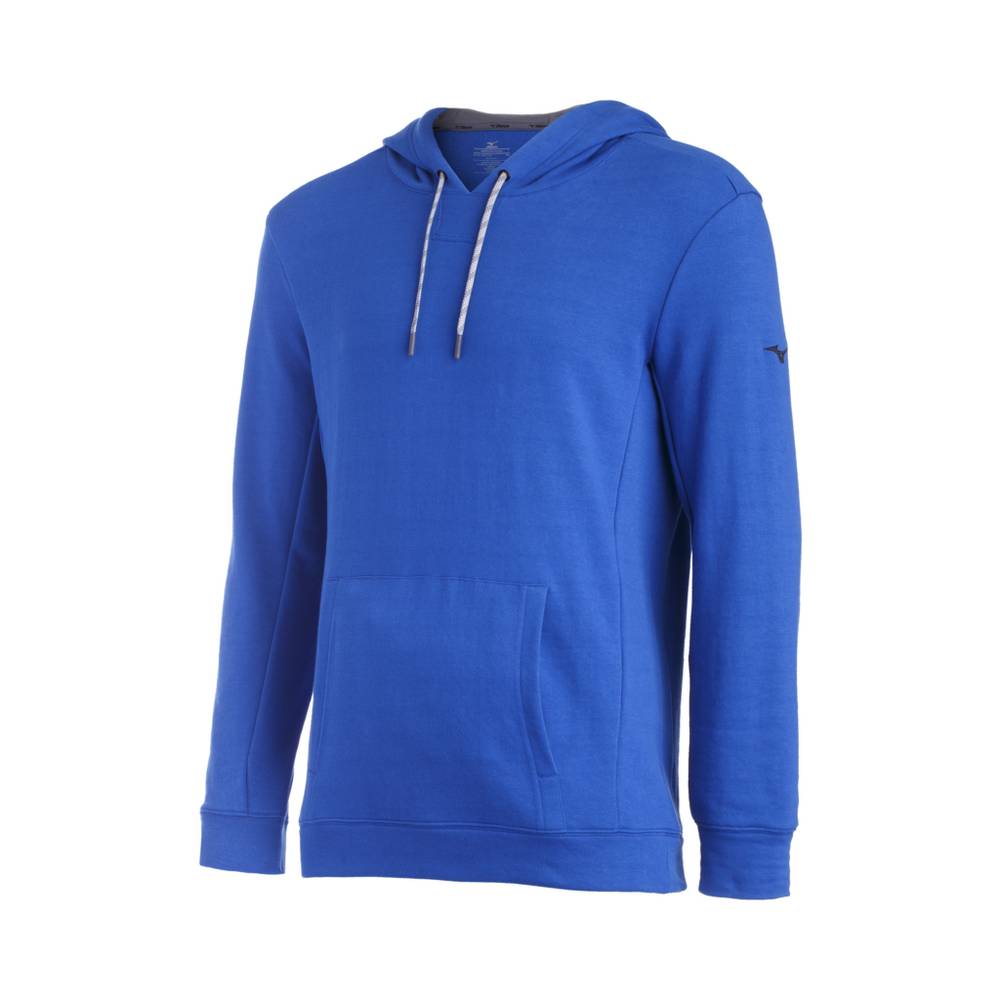 Felpa Con Cappuccio Mizuno Comp Warmup Uomo - Blu Reale - 40591-JLRZ